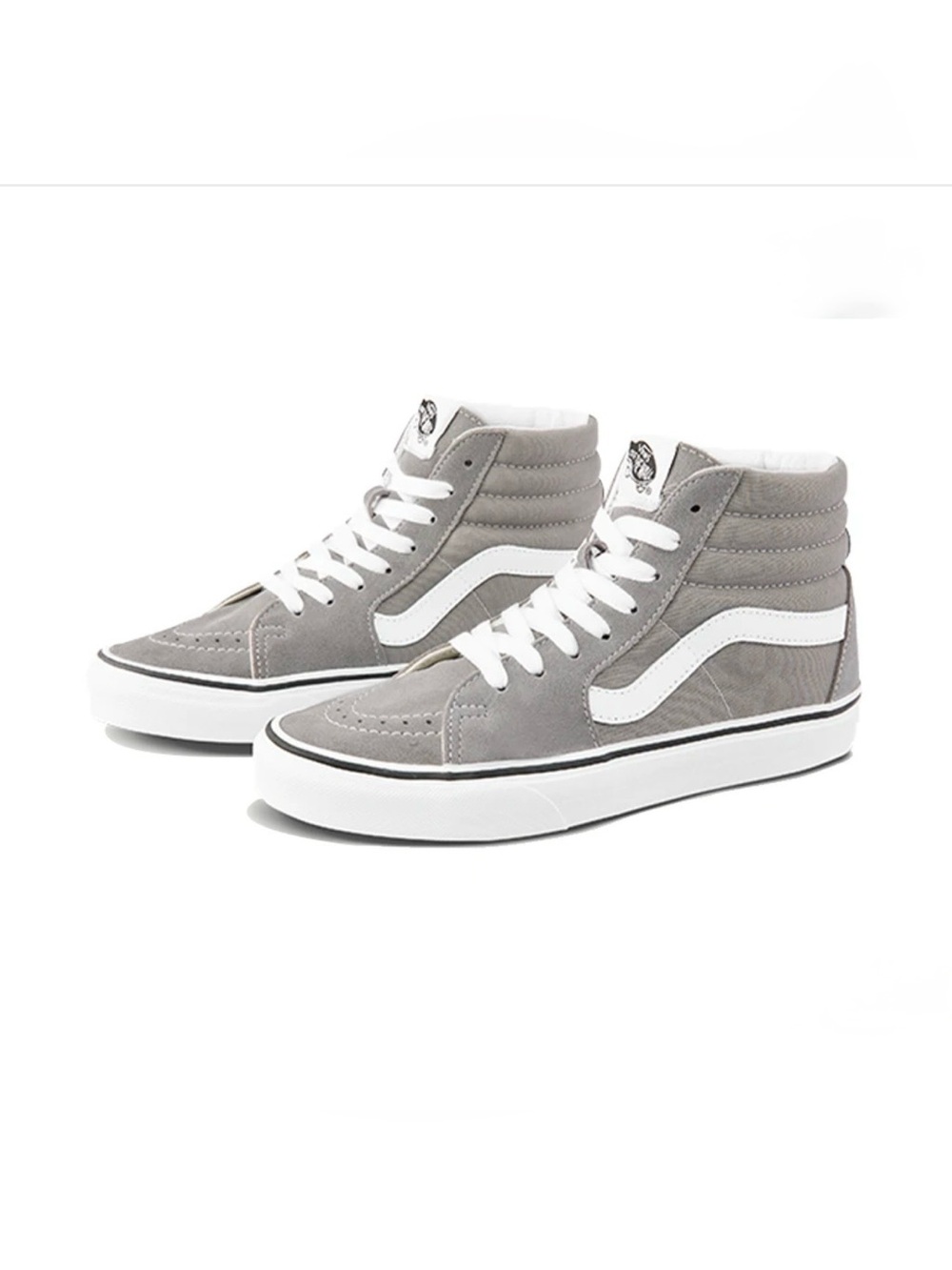 LIKE NEW! Vans | Unisex Sk8-Hi Grey & White High Top Sneakers M/8 -W/9.5